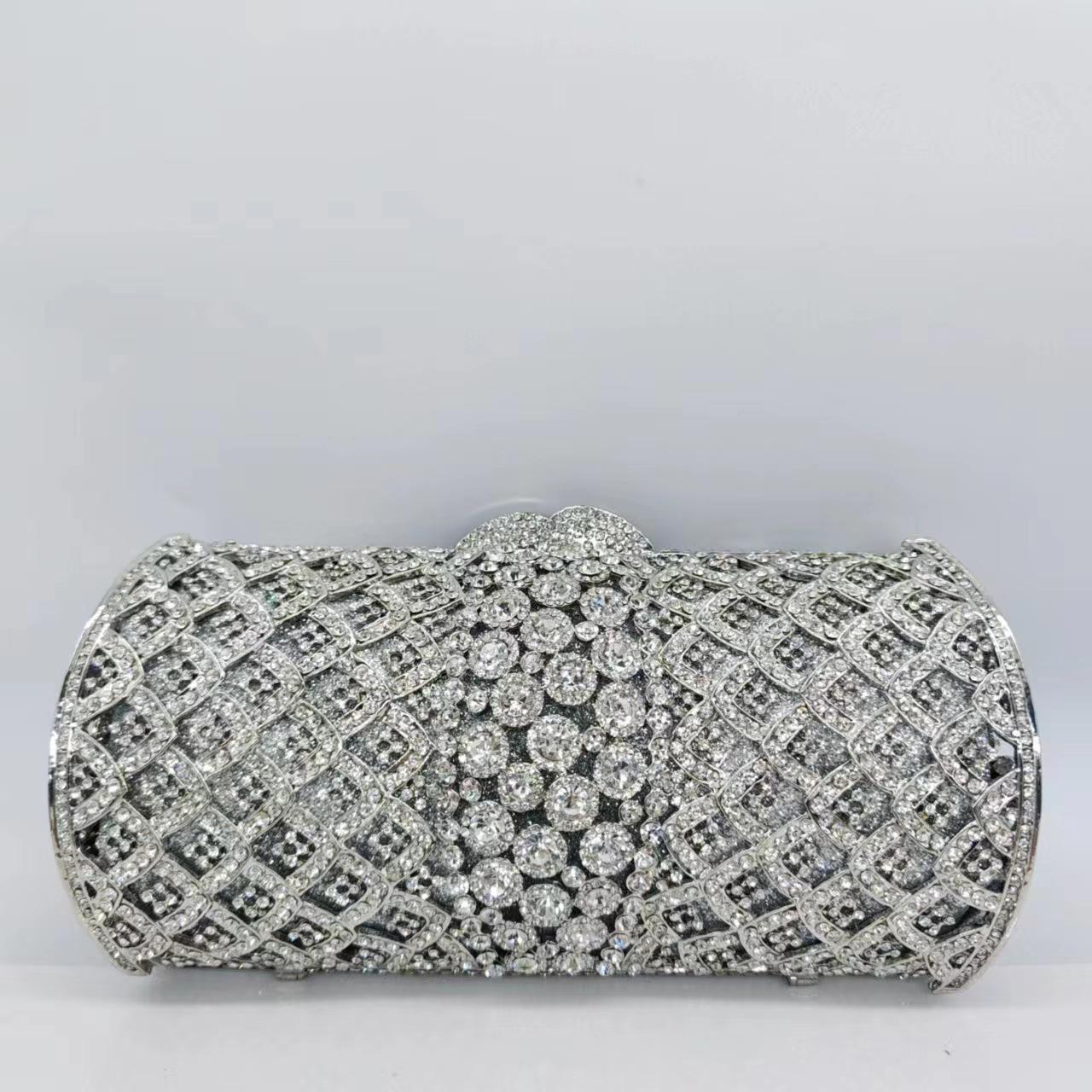 

Metal diamond clutch bag evening dress banquet handbag high-end crystal women s bag purse