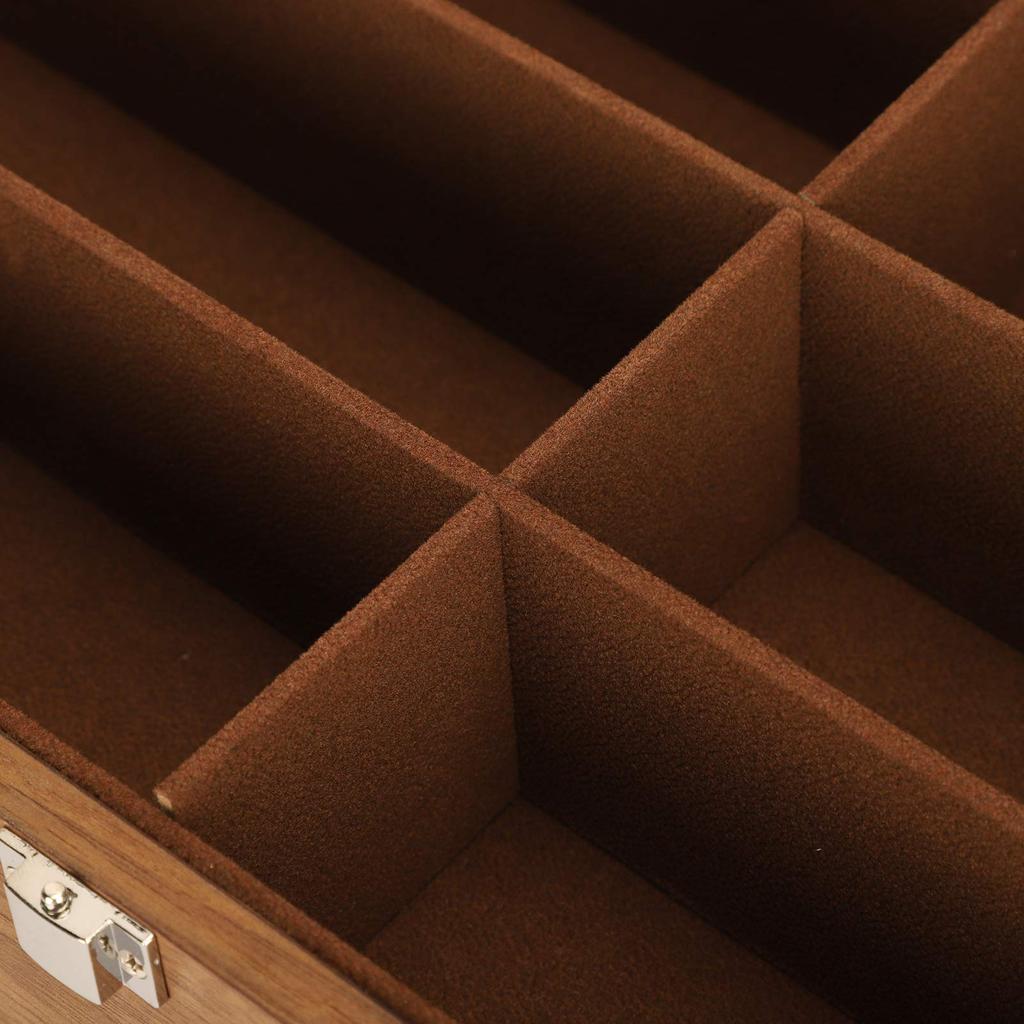 Yinhing Sunglasses Eyeglasses Wooden Eyeglass Display Case Organizer for Display and Storage Storage, Box, 12-Slot Double-Layer