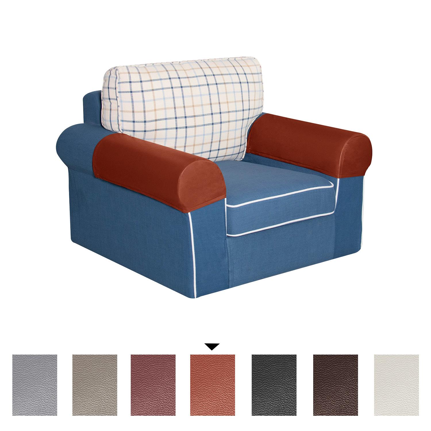 

Elastic 2pc/set PU Leather Sofa Covers Waterproof Sofa Armrest Couch Covers For Couch Chair Arm Protectors Slipcover Stretchy
