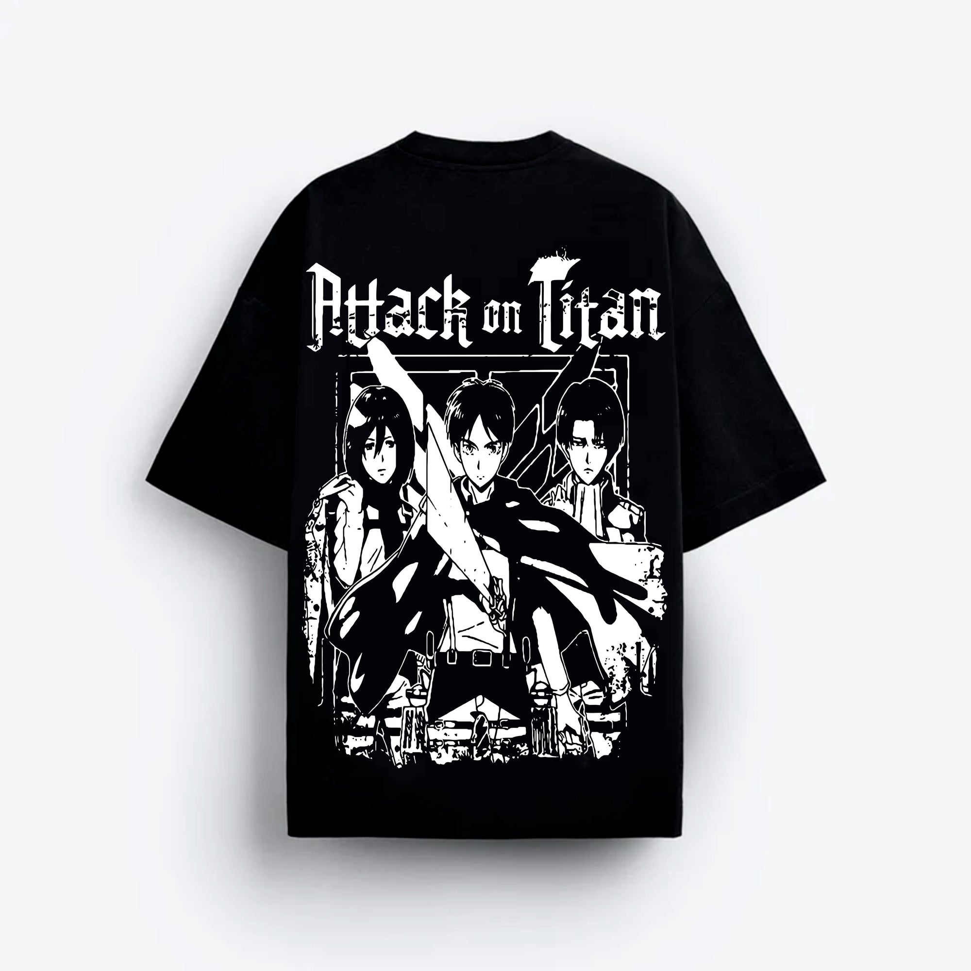 

Attack on Titan Main Trio Eren Mikasa Levi T-Shirt Men Women Anime Graphic Cotton Short Sleeve Streetwear Tee S разноцветный