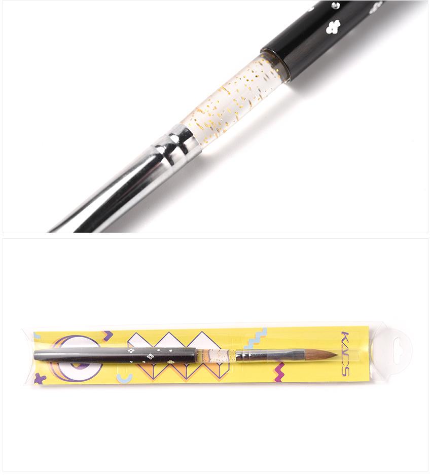 kads Størrelse 4# Neglebørste Akryl Kolinsky Sable Svart Børste for Nail Art Børste Nail Art Bygger Design Akrylmaling UV Gel Penn