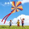 Polyester Rainbow Diamond Kite With Glass Fiber Frame For Kids Outdoor Play And Gift