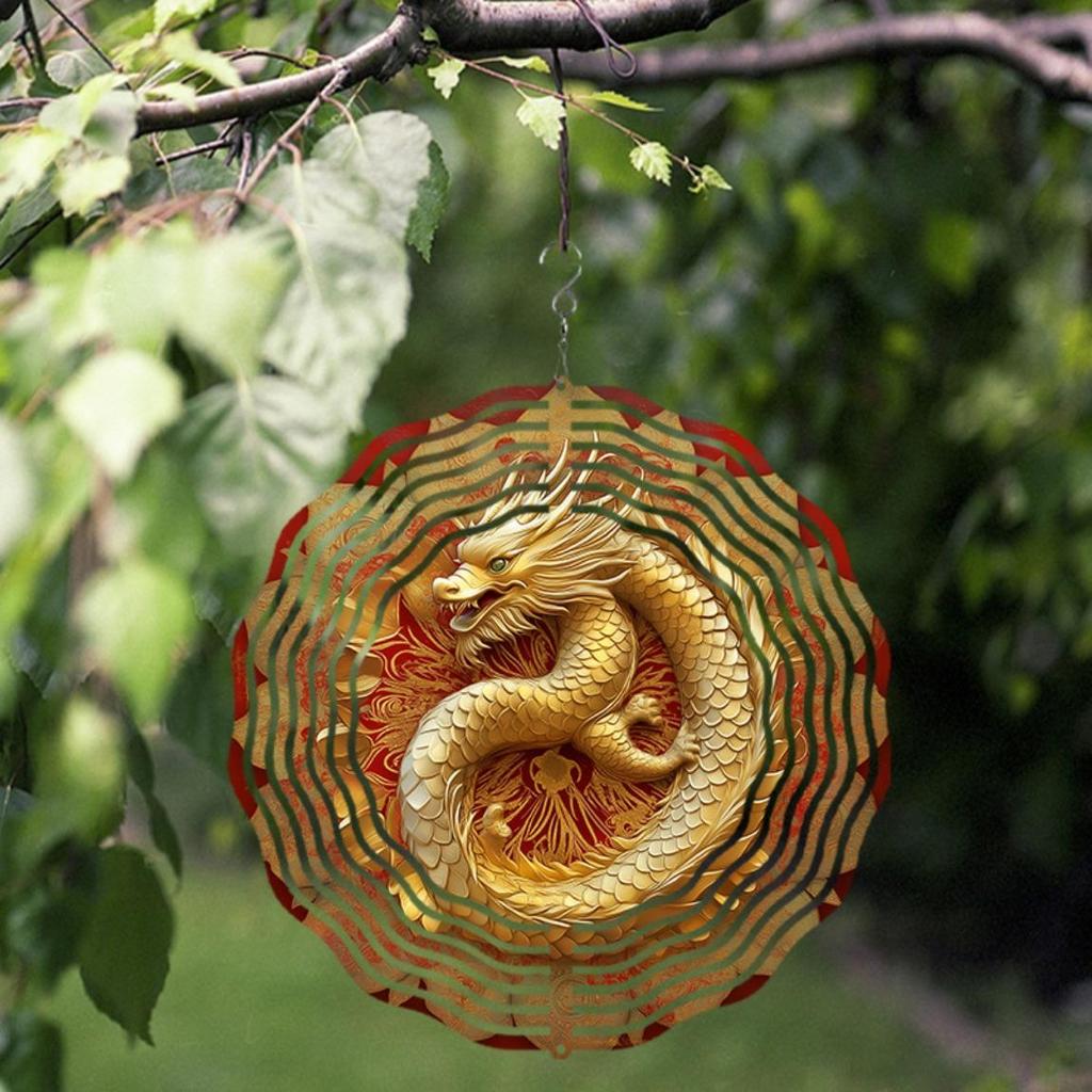 10 Inch Dragon Wind Spinner with 360 Degree Hook for Garden Balcony Outdoor Decor Spring Summer Hanging Ornament Gift for Friends Family
