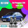 Upgrade H1 H7 LED Headlights High Low Beam Auto Accessories For Peugeot 206 1998 1999 2000 2001 2002 2003 2004 2005 2006-2009
