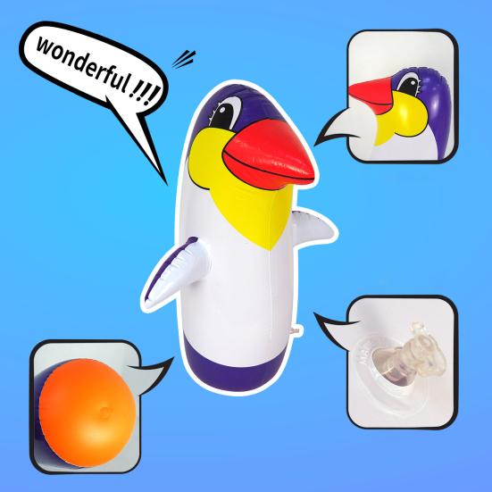 Fashion Flexible Stable Easy To Inflate Children Adult Animal Blow Up Tumbler Home Decor Penguin