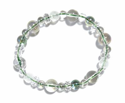 Natural Stone Power Stone Rainbow Green Rainbow Milky Work Goal Overall Inner [Malline] Bracelet, Crystal, Aura, Aura, Quartz, Luck, Achievement,