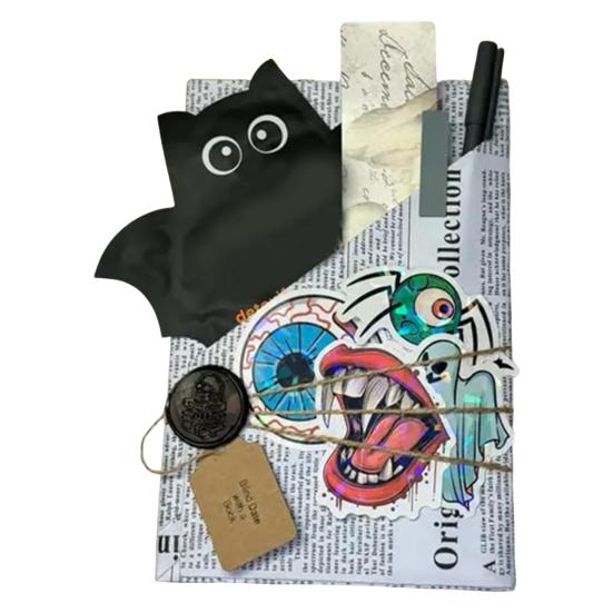 Halloween Blind Date Book Package Mysteriously Wrapped Gothic Horror Spooky Themed Packaging Paper And Sticker Kit for Book Lovers