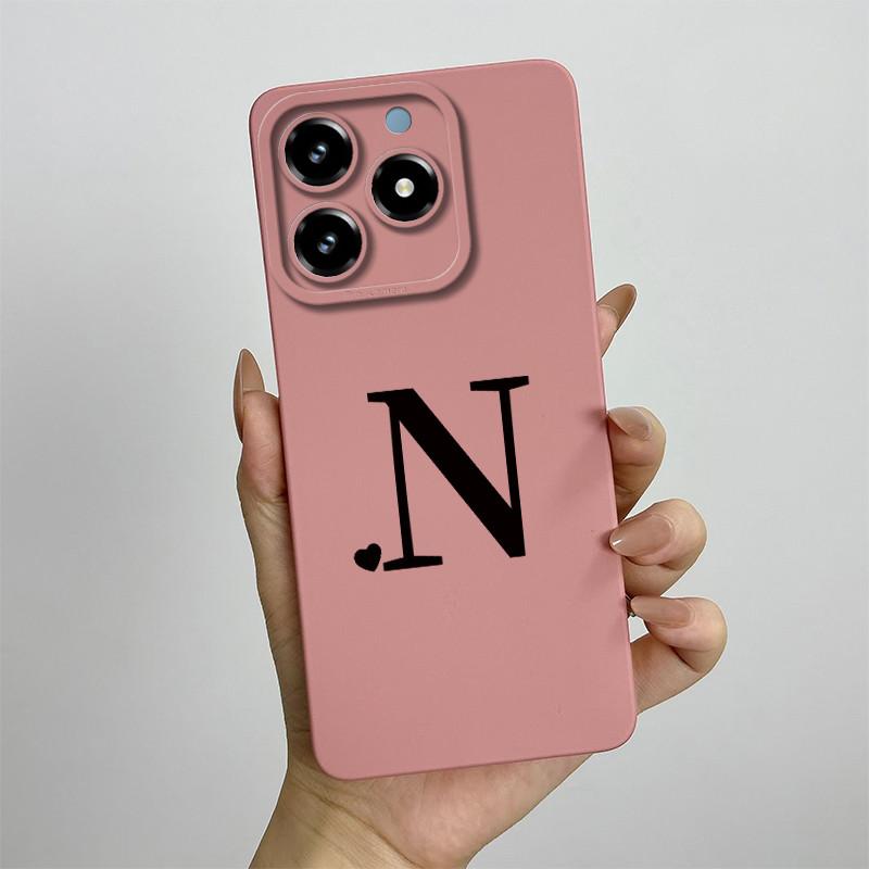 Für Realme C63 C61 Handyhülle Niedliche Buchstaben Rückseite Für Oppo Realme C 61 C 63 Weiches Flüssigsilikon Kameraschutz Fundas