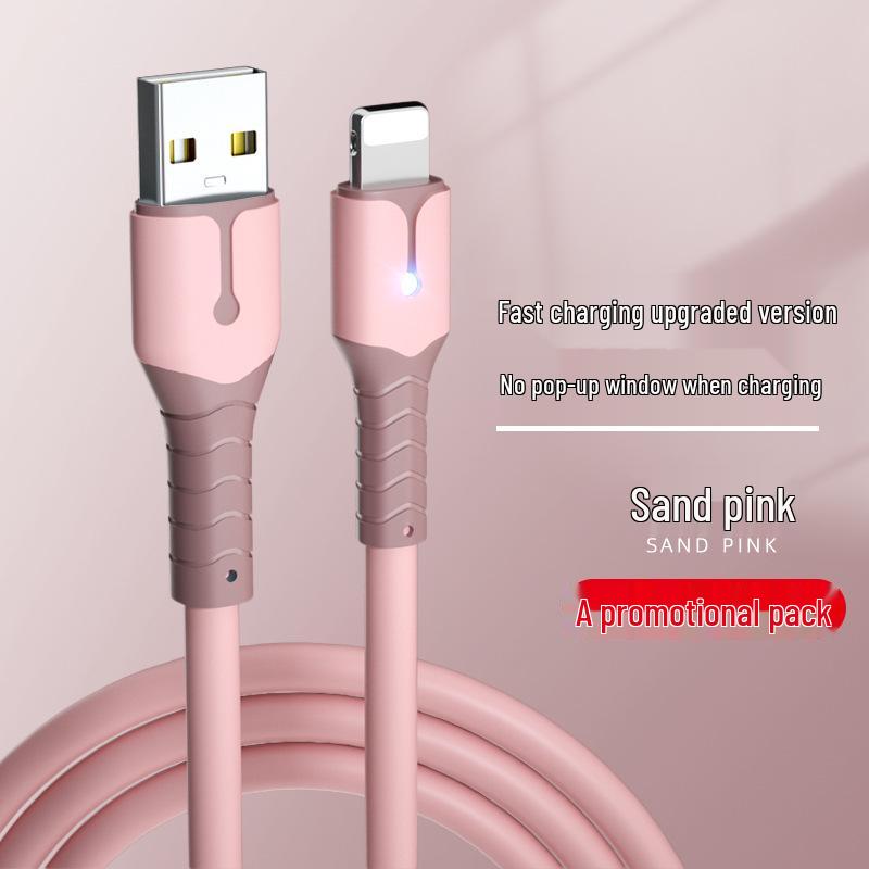 

Жидкий силиконовый кабель Apple для быстрой зарядки для iPhone 13, XR, 11, XS, 12, 8 Plus, 7, 6S Pink Sand [Apple USB]