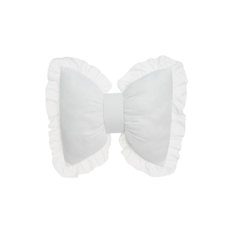 Simple Cute Bow Backrest Sofa Cushion - Comfortable, Breathable, Lace-Edged Support for Living Room or Bedside