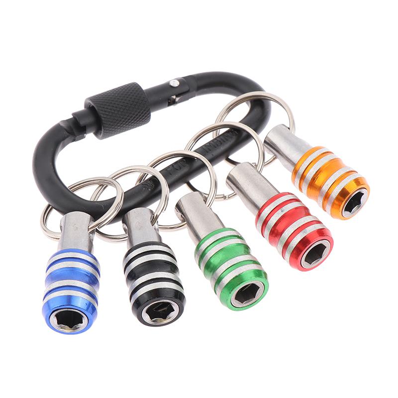 

1/5Pcs 1/4Inch Hex Shank Screwdriver Bits Holder Extension Bar Drill Adapter Drill Bit Quick Release Easy Change Keychain