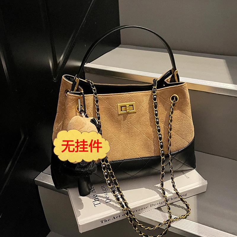 

Сумка-ведро на цепочке Xiaoxiangfeng, женская, 2025, новая, легкая роскошь, нишевая, высококлассная, мессенджер коричневый