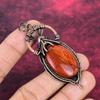 Red Snakeskin Jasper Gemstone Pendant Copper Wire Wrapped Jewelry Gifts For Him