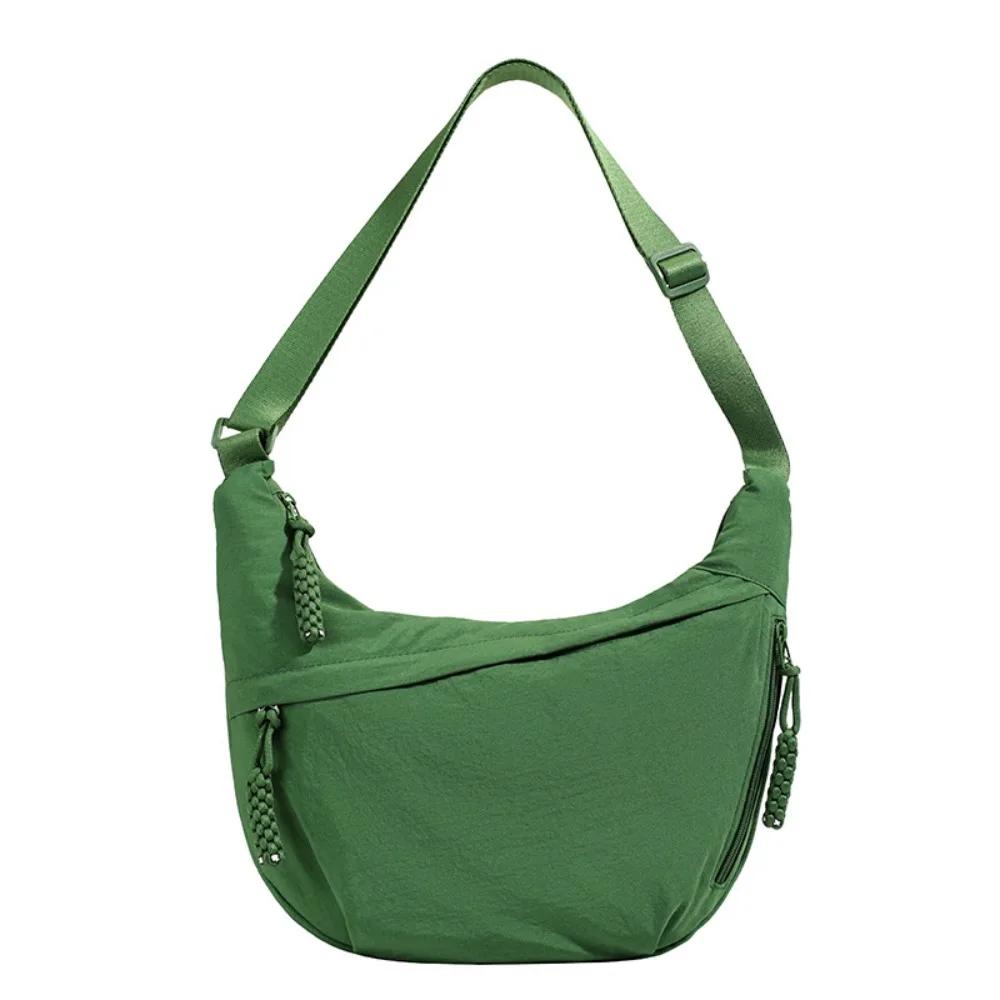 Casual Canvas Crossbody Bags Korean Simplified Large Capacity Sports Hobos Bag Solid Color Lightweight Dumpling Bag Women