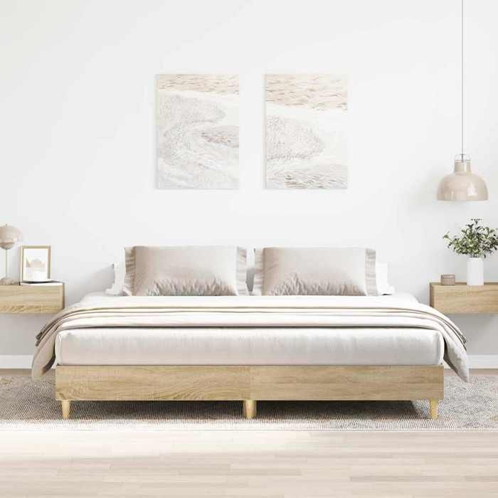 VidaXL Cadre de lit sans matelas chêne sonoma 180x200 cm, meuble de chambre à coucher, sommier, lit double, lit, châlit, lit 3329023