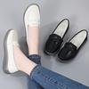 Women Black Moccasins Driving Shoes Flats Casual Nurse Shoes Loafers Simple Soft White Office Shoes Large Size