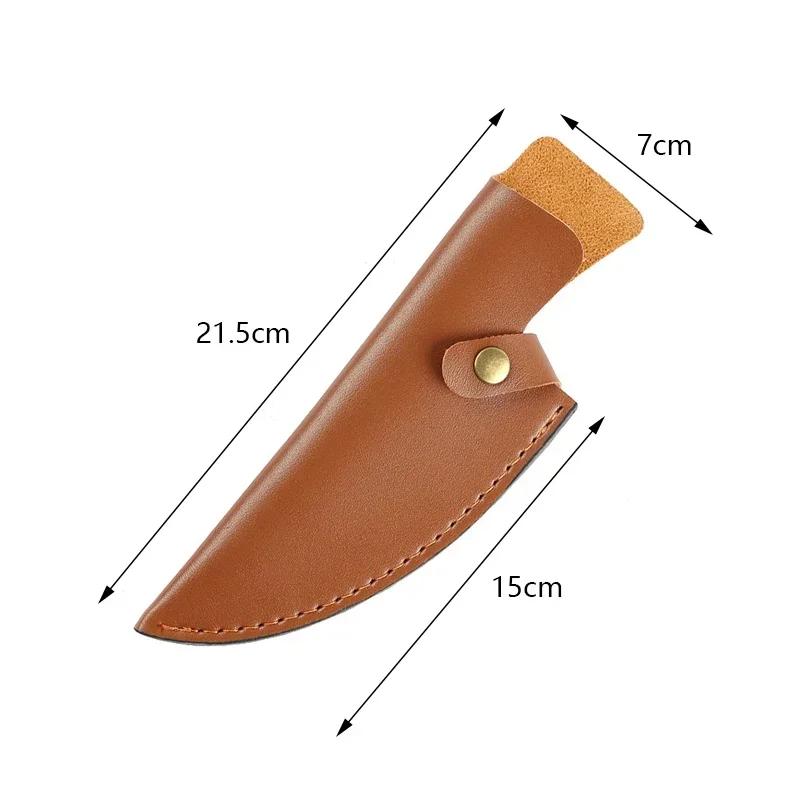 Knife Sheath Kitchen Knife PU Sheath With Belt Loop Pocket Multi-Function Tool Portable Knife Protective Cover Leather Sheath