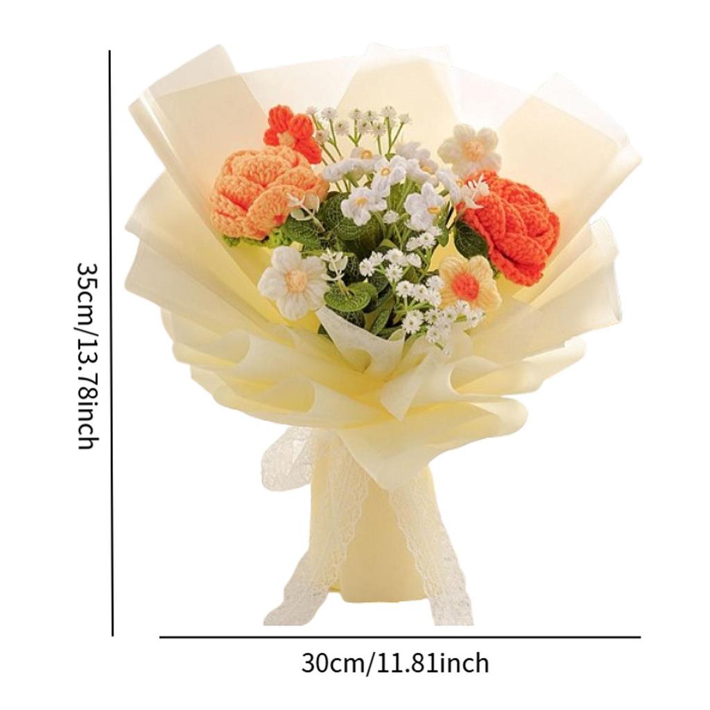 Crochet Flowers Bouquet Home Decor Gift for Mom Wife for Valentine’S Day Graduation Thanksgiving Mother Day Father's Day