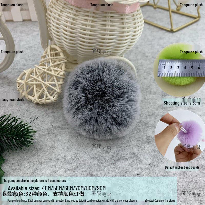 Multi-Color Faux Rabbit Fur Pom Pom for Bags, Clothing, Shoes, and Hats