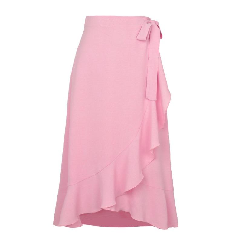 Summer fashion new all-match women's skirt, one-piece lace-up irregular ladies elegant skirt