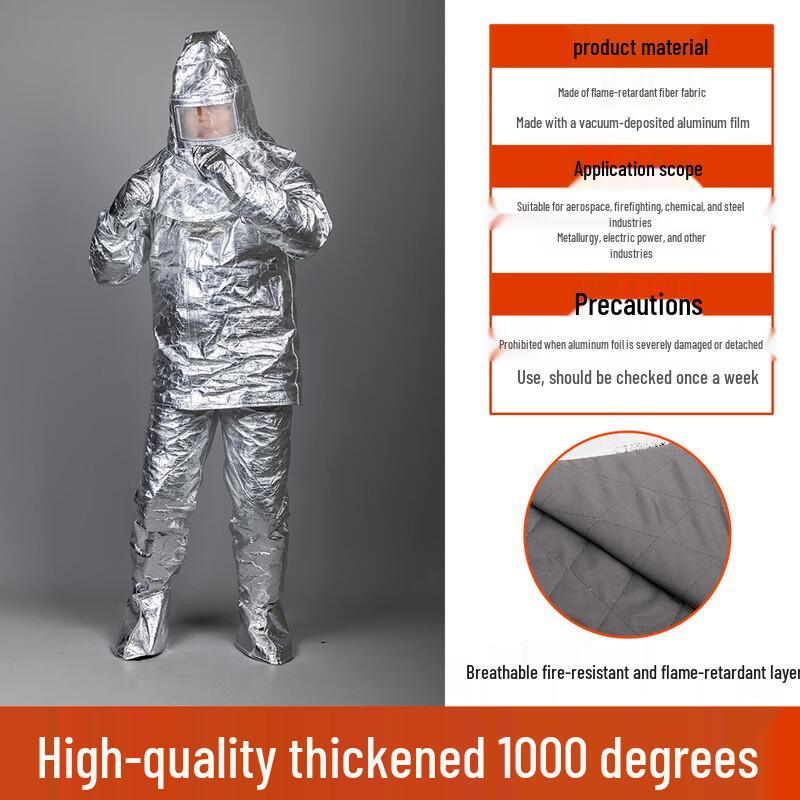 Brangdy 1000°C Aluminum Foil Flame Retardant Protective Suit