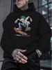 Skeleton Skateboarding Trick New Autumn and Winter Velvet Sweatshirt Unisex Clothing Free Hoodie Clothes American Trendy Printed Tops Unisex Gifts