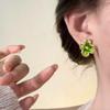 Okouzlující jaro: Smaragdové Křišťálové Květinové Náušnice Pecky - Lehký Luxus, Niche Design pro Ženy