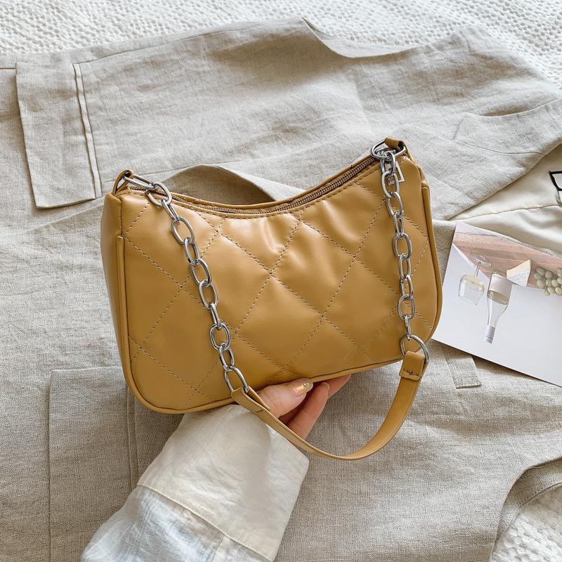 

Текстурированный ромб на новой повседневной весенней коллекции 2025 года, новый модный тренд однотонного цвета, иностранный стиль, портативная сумка-тоут на плечо под мышкой для женщин хаки