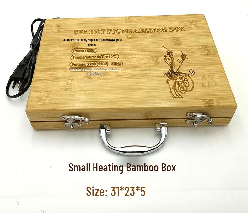 20-Piece Volcanic Energy Stone Massage Set with Heating Box and Essential Oil