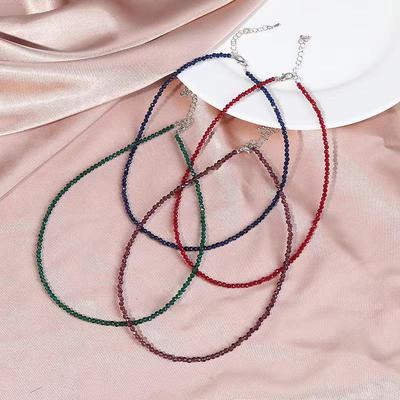 Multicolor Spinel Necklace for Women - Natural Stone Crystal Choker Jewelry