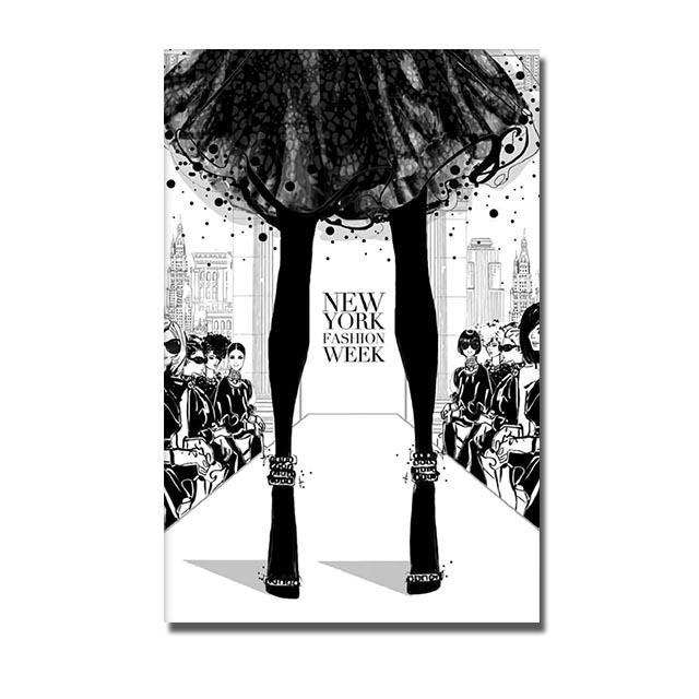 Fashion Paris Grils Canvas Poster Modern Wall Art Posters New York London Perfume Pictures Print Painting For Living Room Decor