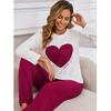 New Spring and Autumn Women's Love Pajamas Two Pairs of Long Pants Long Sleeves Loose and Comfortable Home Wear