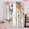 2pcs,2D Plane Printing Curtains&Window Treatment Hummingbird Harmony Polyester Woven (without Rod) Holiday for Home & Office