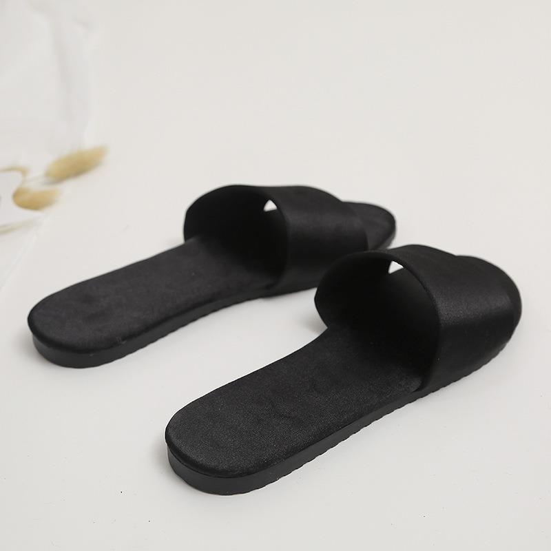 Papuci de vară din mătase dintr-o singură bucată, papuci casual cool, papuci de mărime mare cu fund plat