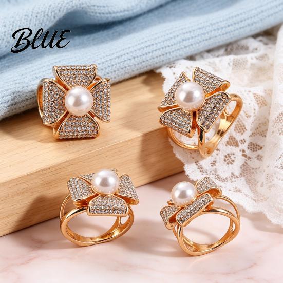 Luxury Scarf Ring Accessory Rhinestone Geometric Ring Sparkling Elegant Faux Pearl Holder Women Decorative Wrap Holder for Neckerchiefs Scarves