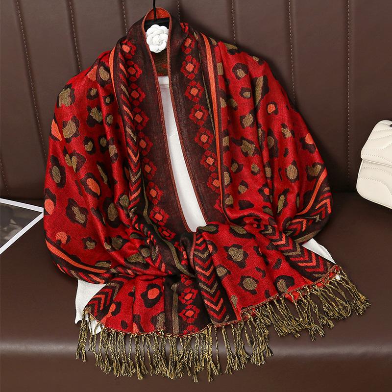 Spring And Summer Scarf Light Luxury High-End Imitation Cashmere Jacquard Scarf Long Outer With Warm Shawl