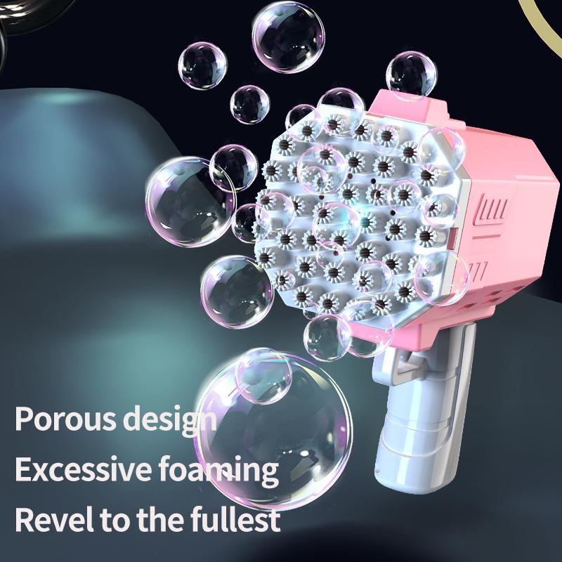 40 hole Fully automatic children's electric bubble machine luminous toy gift bubble gun without battery and bubble water