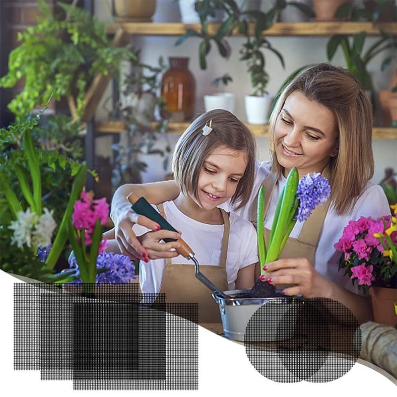 5 ks/sada Obdélníkový květináč Spodní otvor Síťová podložka, Nepropustná Půda Prodyšná Síťová podložka, Plastové síťové těsnění 5 kusů