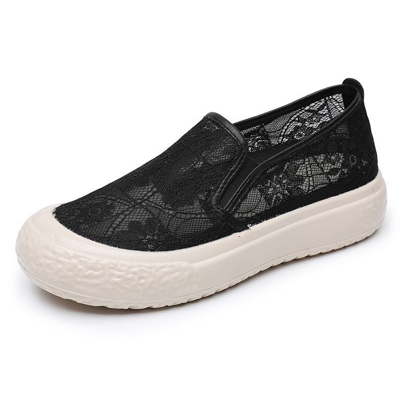 Flat Shoes 2025 Spring and Summer New Women's Flat Canvas Casual Fashion Student High Heels Soft Sole Ethnic Style