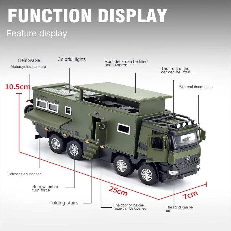 1/24 NOMADISM NAVIGATOR Benz 8X8 Alloy Die Cast Toy Car Model Sound and Light Children's Toy Collectibles Birthday Gift