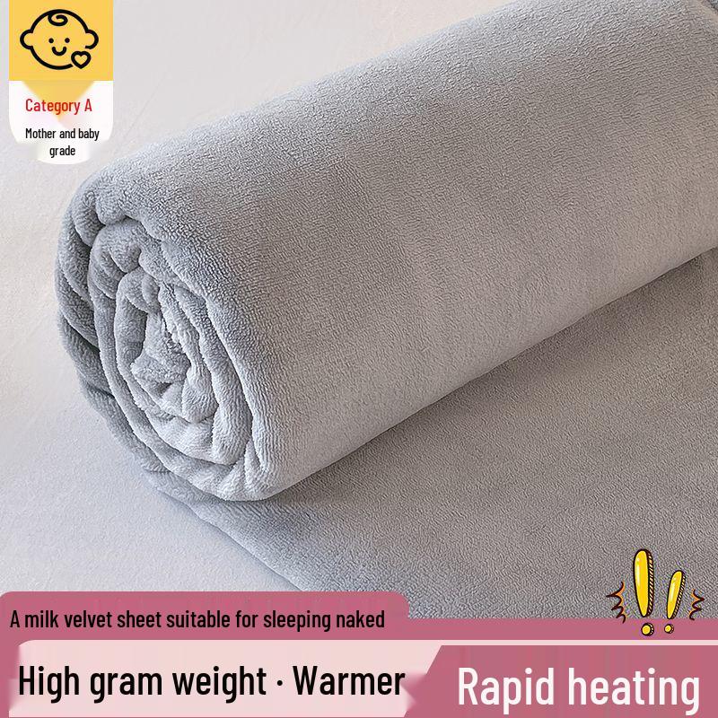 Luxurious Velvet Bed Sheet – Thick, Solid Color, for 1.5m/1.8m Beds, Ideal for Autumn/Winter