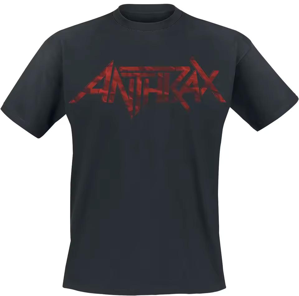 Anthrax Classic Red Logo Print T-Shirt 100% Cotton Unisex Thrash Metal Fans Casual Tee Men Women Crew Neck