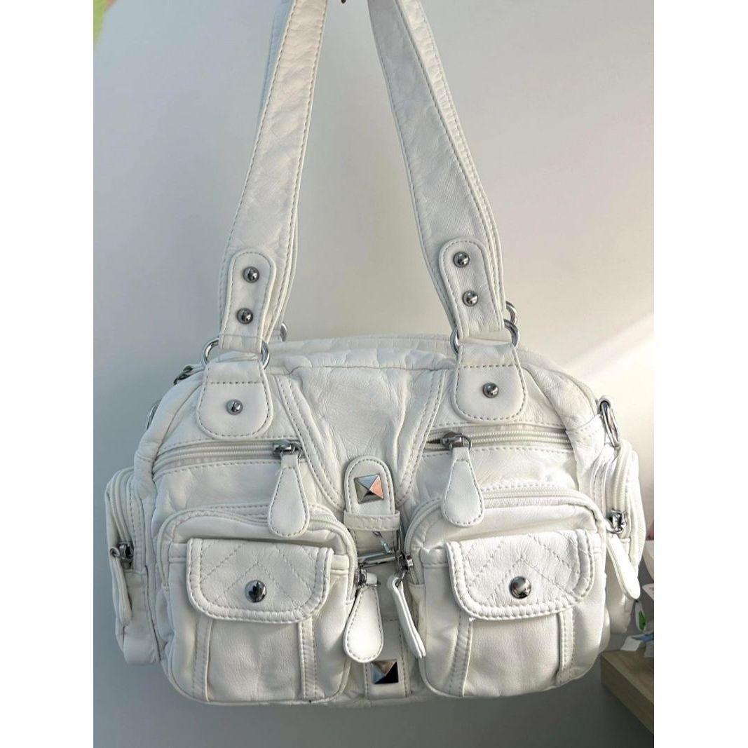 JIAERDI Hot Girls White Y2k Shoulder