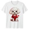 White Puppy Dog Heart Animals Dogs Unisexs TShirt Unisexs Tee Graphic Top