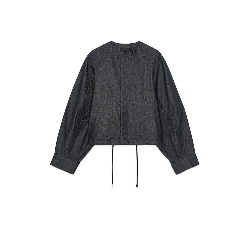 Denim Fluffy Pilot Jacket 5216260 Loose Wide Leg Denim Denim Mid Waist Pleated Pants 9632257