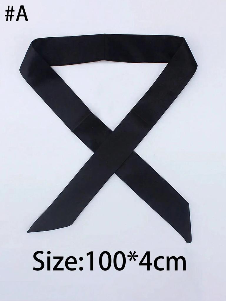 2026 New 100*4cm Women Plain Chiffon Silk Scarf Solid Color Long Hairband Versatile Decorative Streamer Bag Tie Satin Ribbon