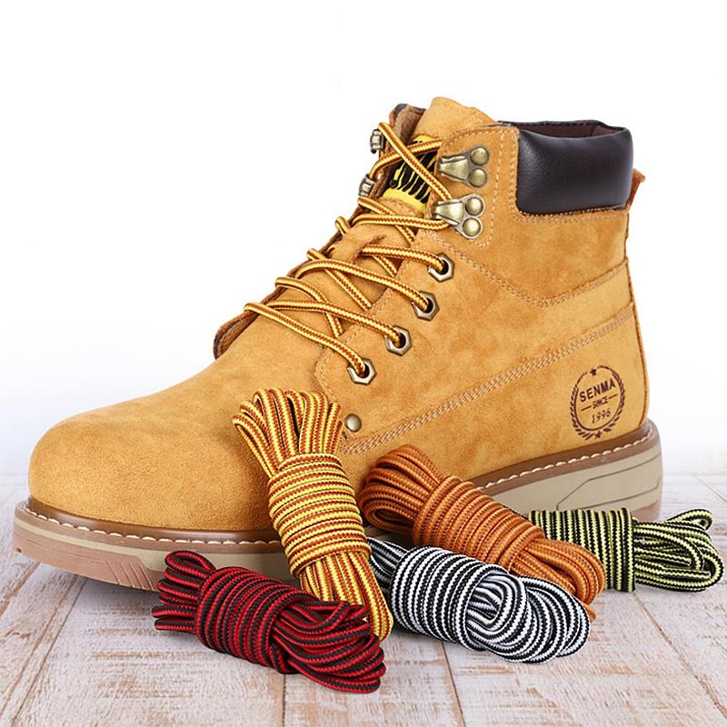 1Pair Round Boot Shoelaces Striped Sneakers Shoe Laces Boots Laces Shoes Strings Outdoor Walking Hiking Shoelace