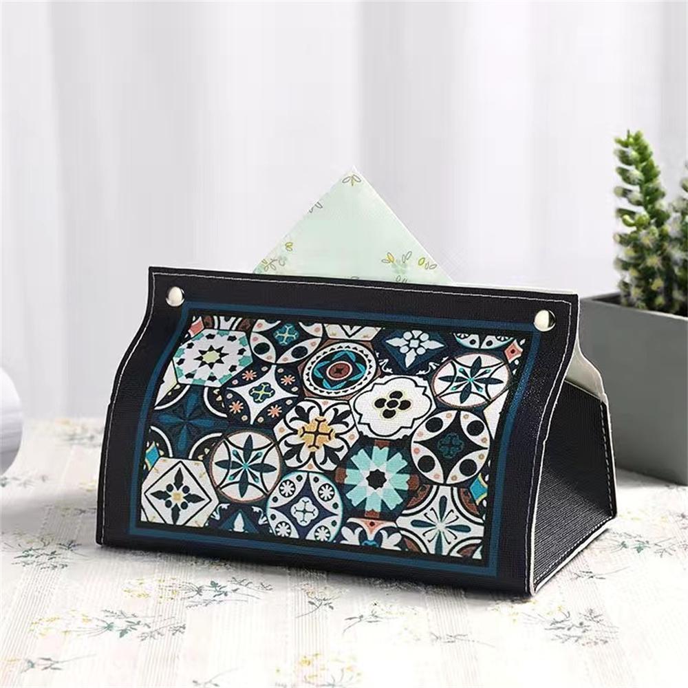 Black Leather Tissue Box Napkin Holder Car Tissue Box Home Living Room Holder Case Storage Hotel Household Home Storage