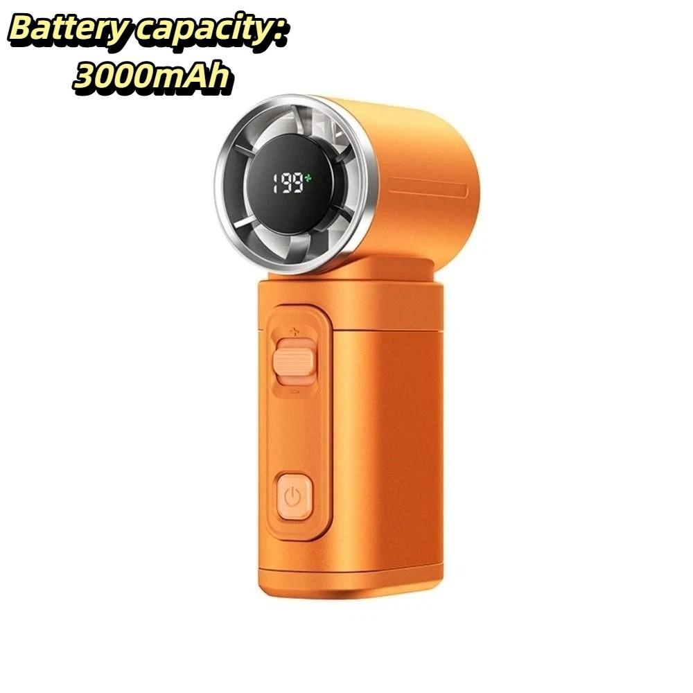 

Strong Airflow Portable Handheld Fan Rechargeable Handheld Fan for 5V/1.5A 3000mAh Office Use помаранчевий