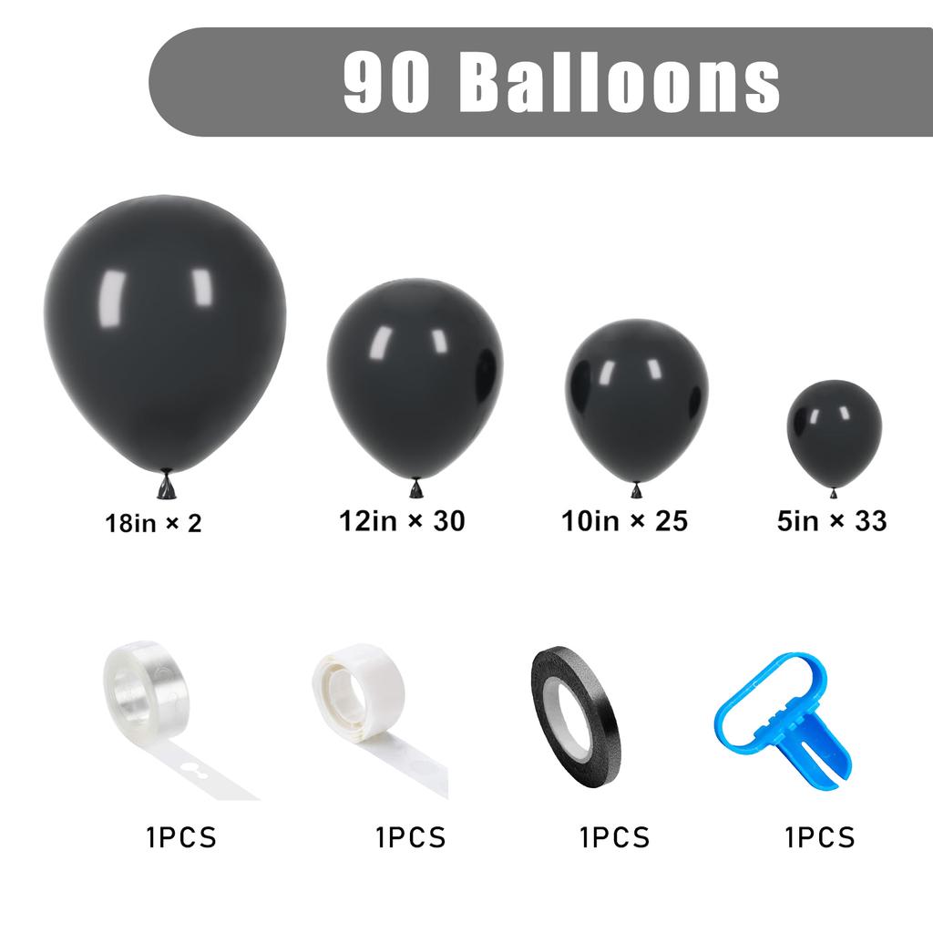 90PCS multi-color latex balloon set suitable for birthday parties, weddings, Valentine's Day party decoration